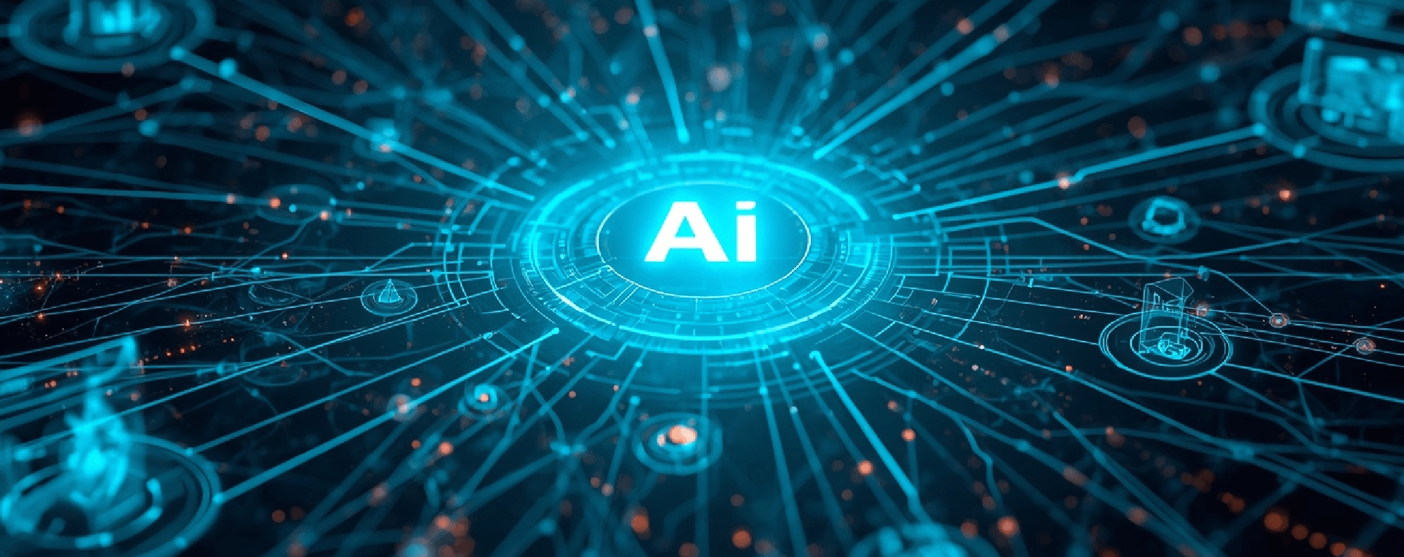 A futuristic digital visualization featuring the letters 